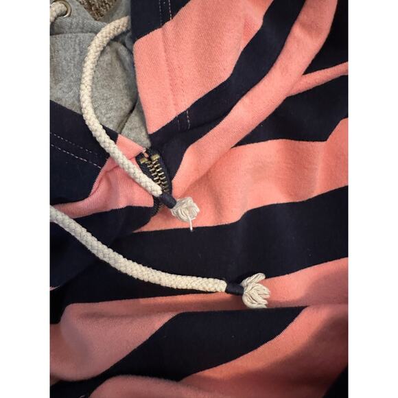 Women's & Ampersand Ave Double Hood L/S Striped Hoodie, Size L- Coral/Navy - Picture 11 of 11